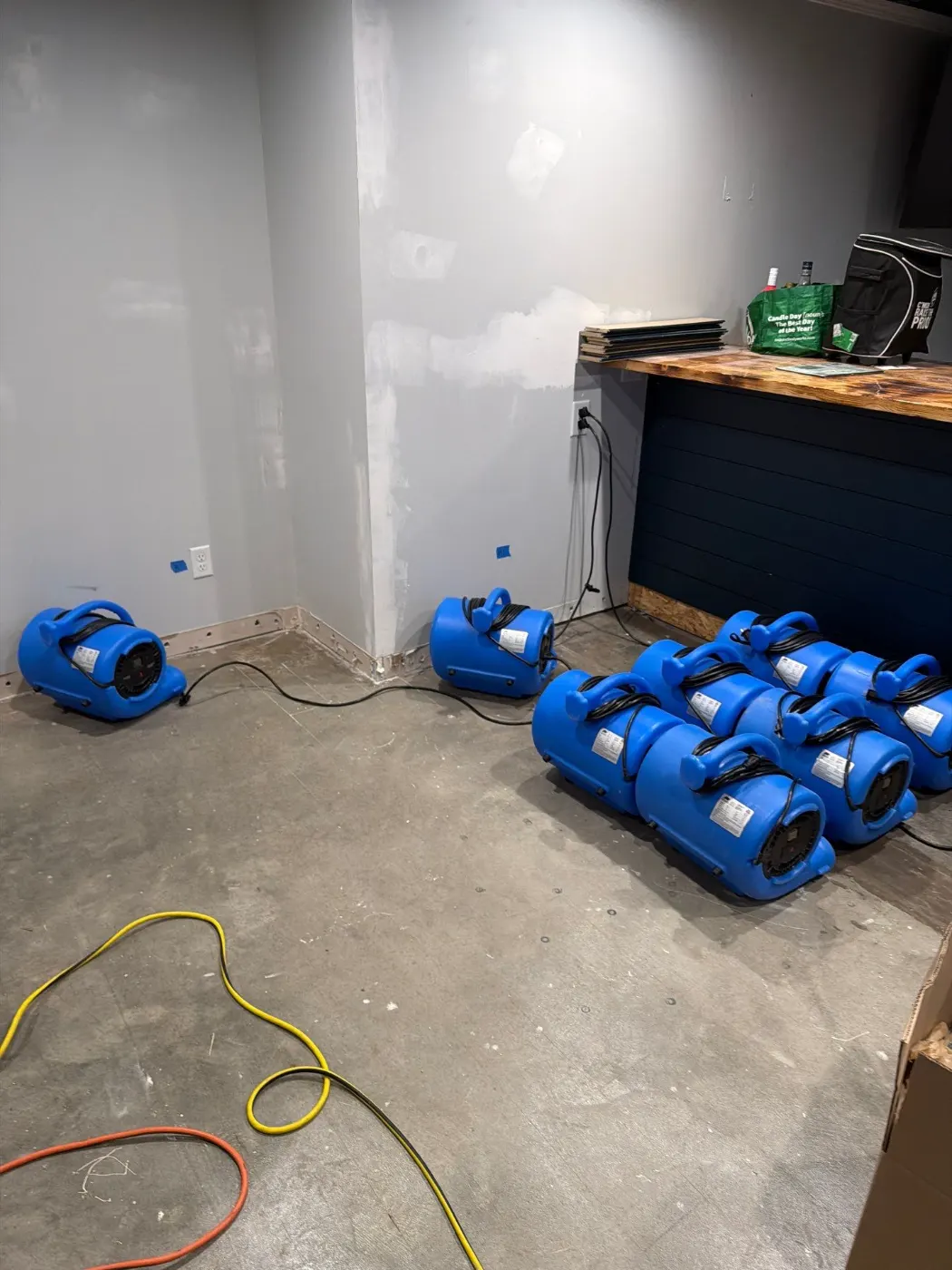 Moisture meter reading on drywall in Battle Ground water loss